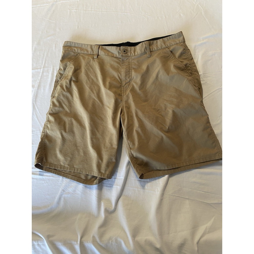 Brixton Men Beige Crossover Chino Shorts 20" Outseam Casual 38